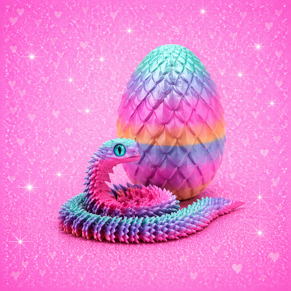 3D Printed Articulating Figure – Snake Desk Toy & Decor