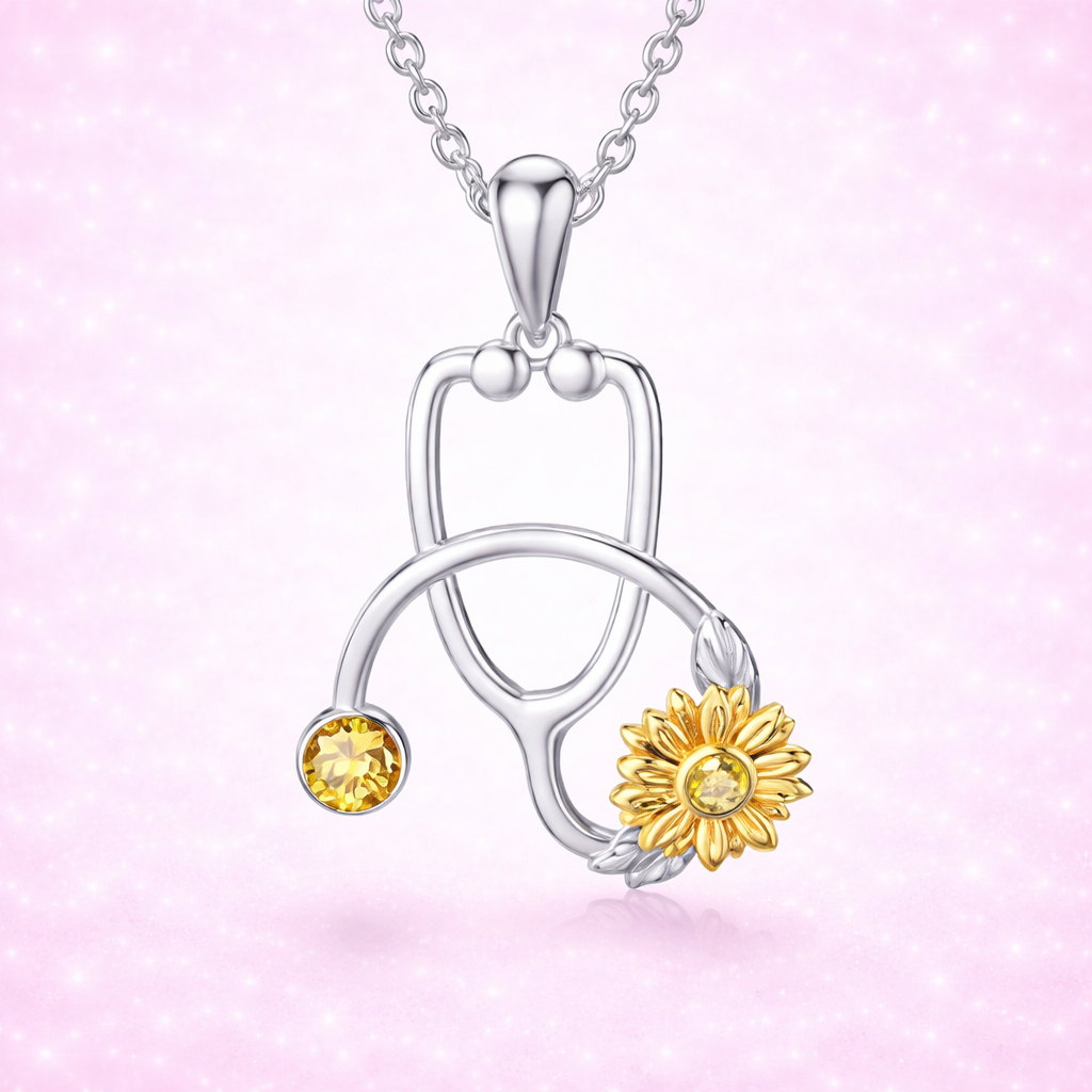 Stethoscope Pendant - 925 Silver Medical Graduation
