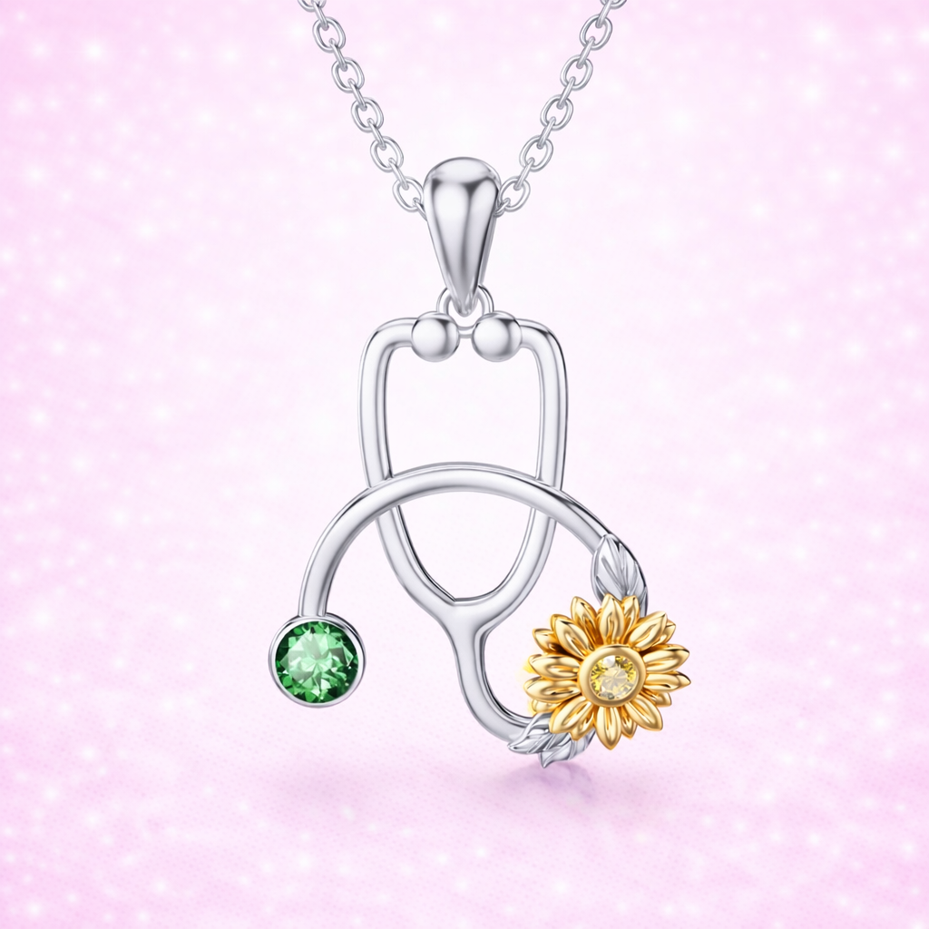 Stethoscope Pendant - 925 Silver Medical Graduation