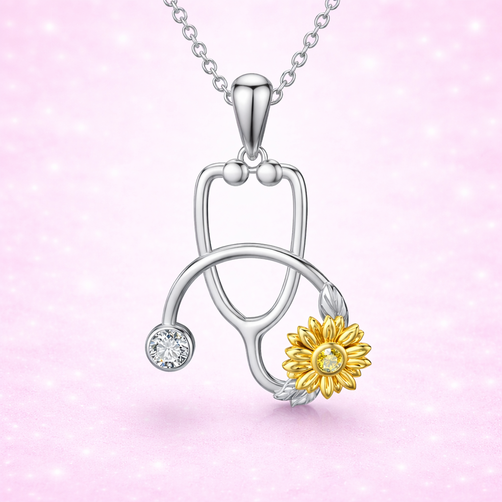 Stethoscope Pendant - 925 Silver Medical Graduation