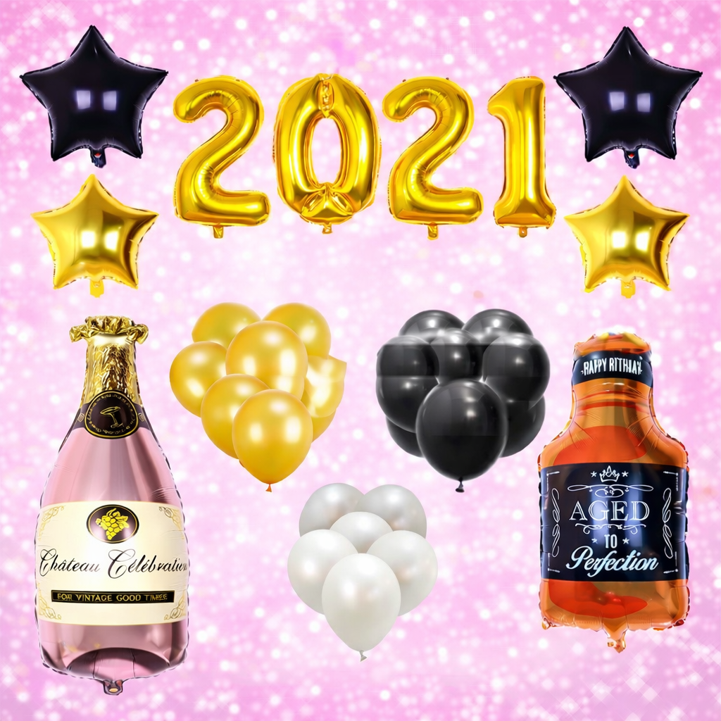 Silver Foil Balloon Kit - Graduation Party Metallic