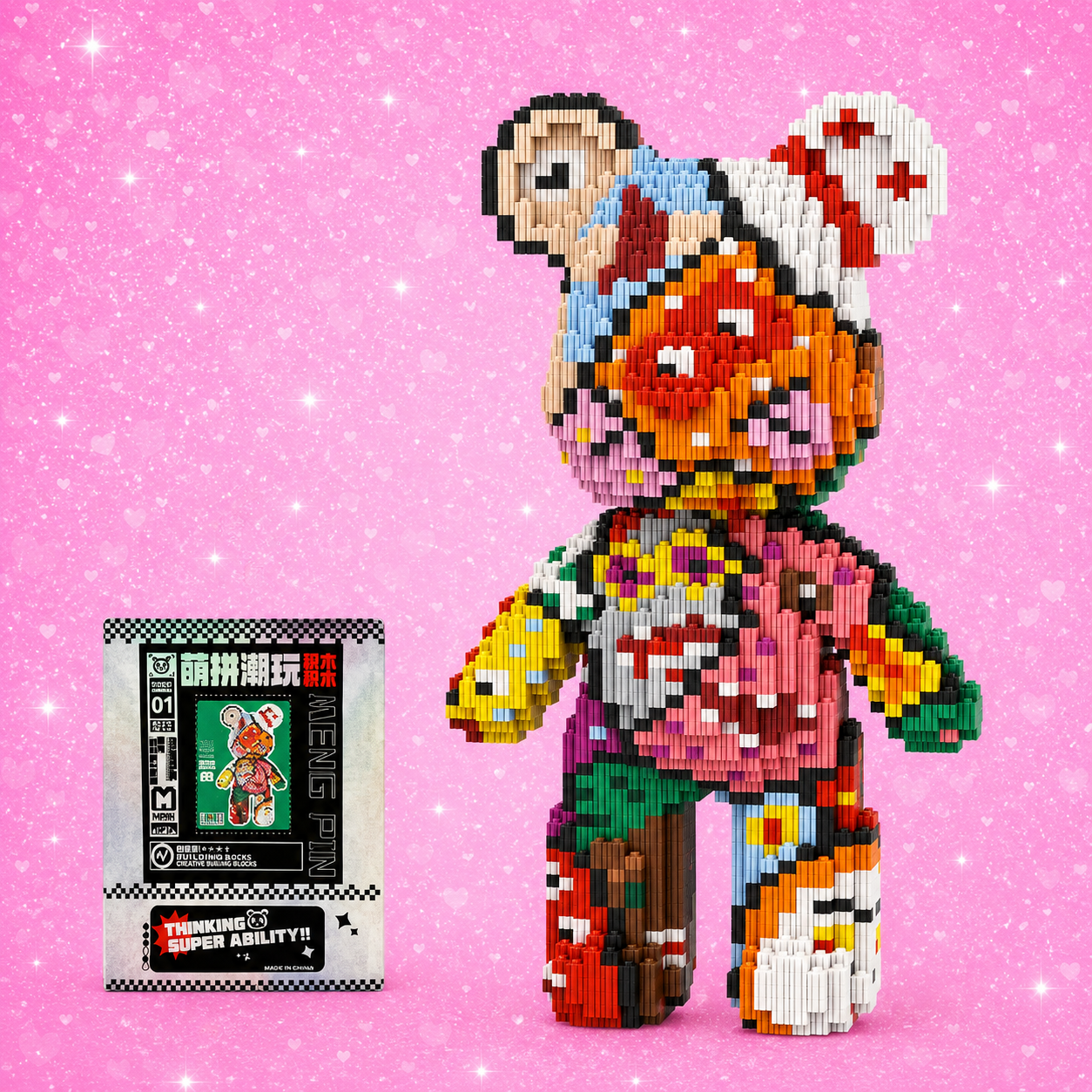 3D Kawaii Bear Diamond Building Blocks with LED Light
