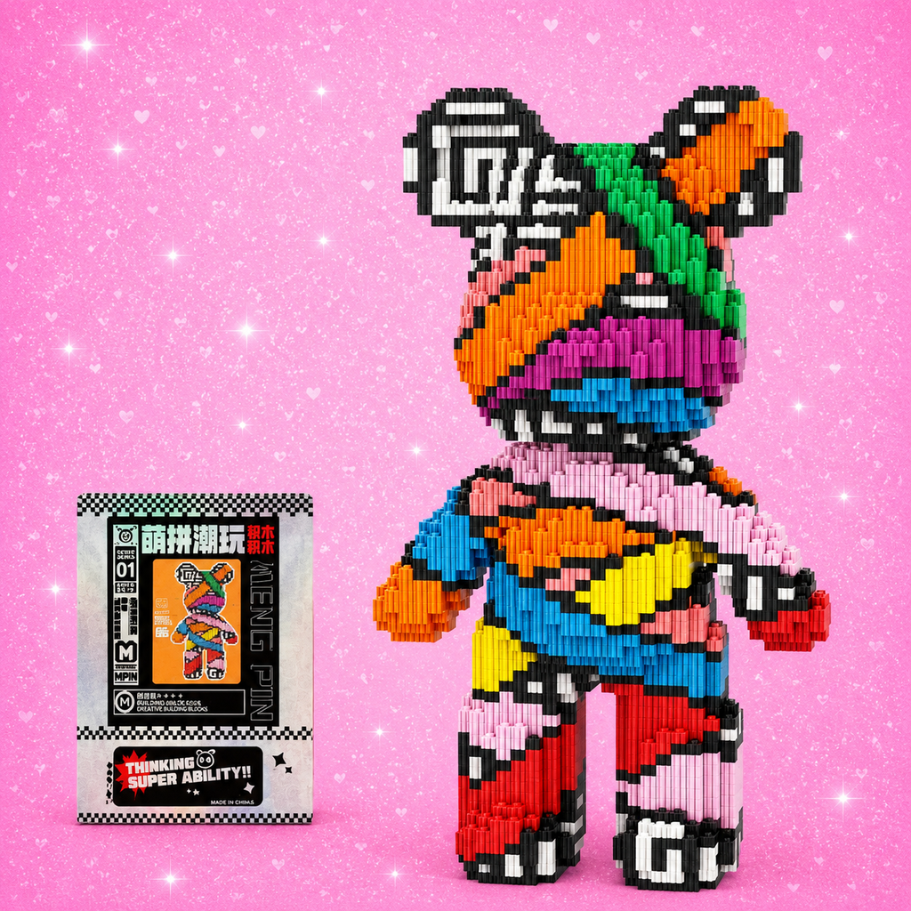 3D Kawaii Bear Diamond Building Blocks with LED Light