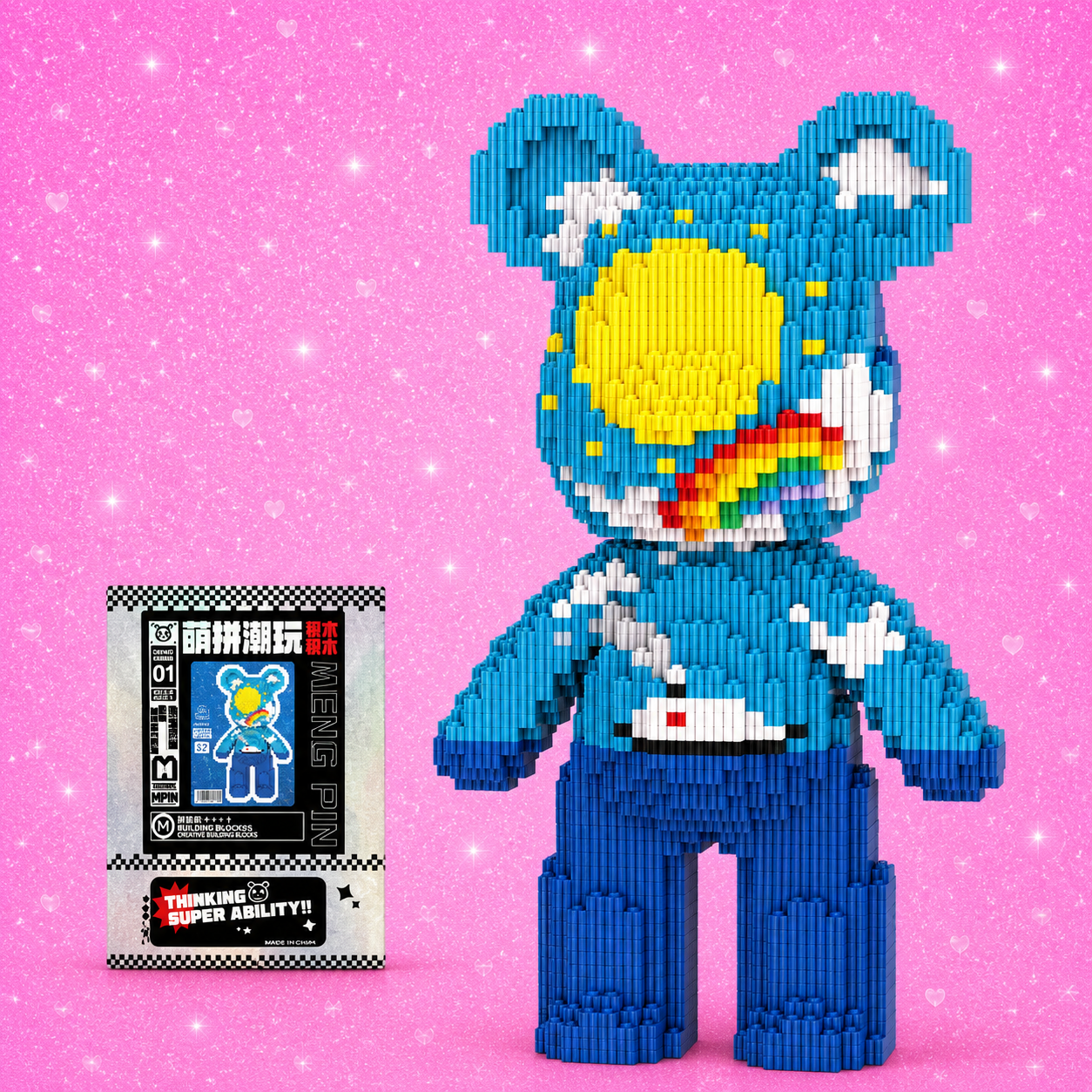 3D Kawaii Bear Diamond Building Blocks with LED Light