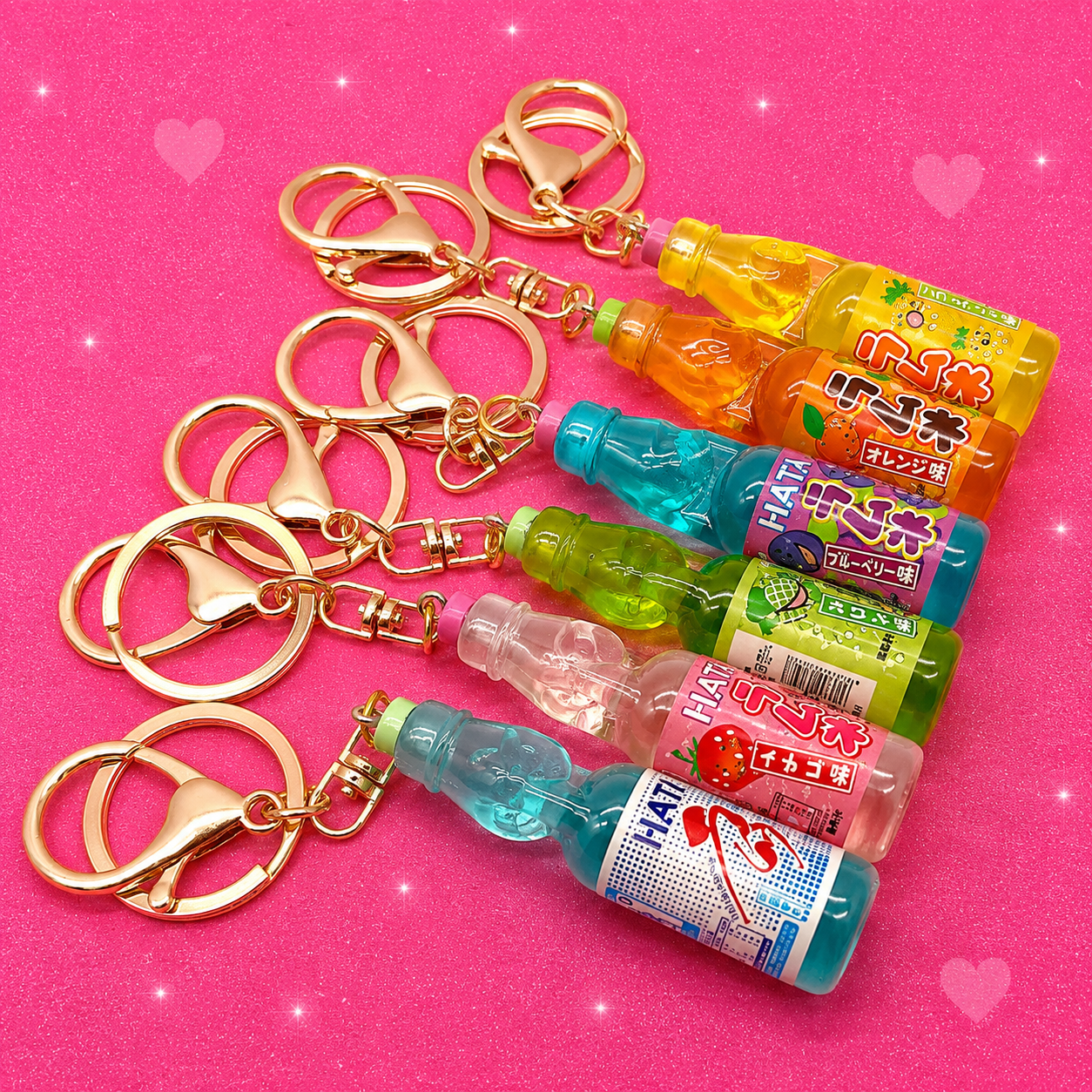 Ramune Soda Keychain Kawaii Japanese Drink Charm