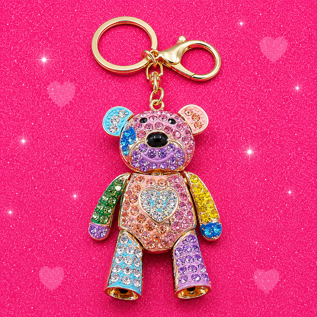 Crystal Bear Keychain Rhinestone Bag Charm Jewelry