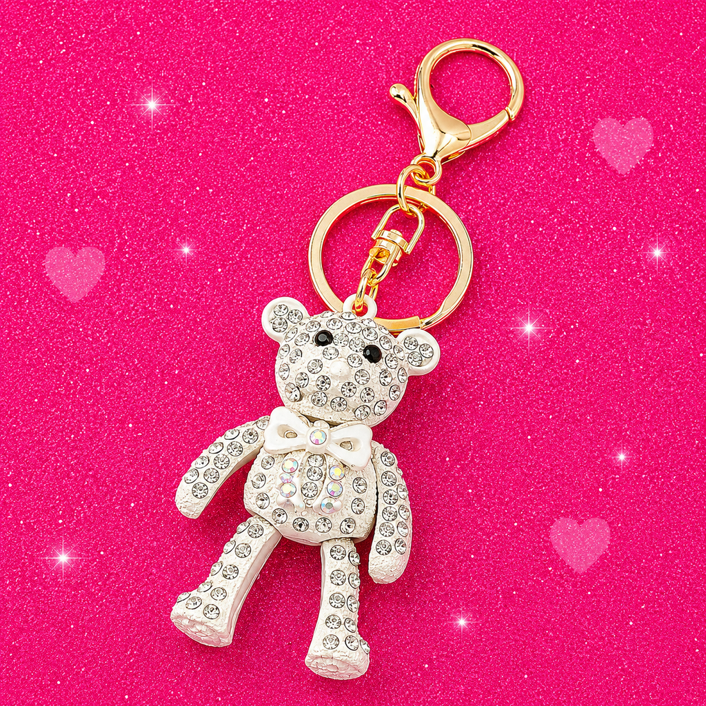 Crystal Bear Keychain Rhinestone Bag Charm Jewelry