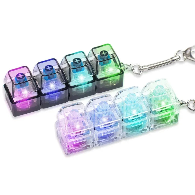 Mechanical Keyboard Keychain LED Fidget Toy 4 Switches
