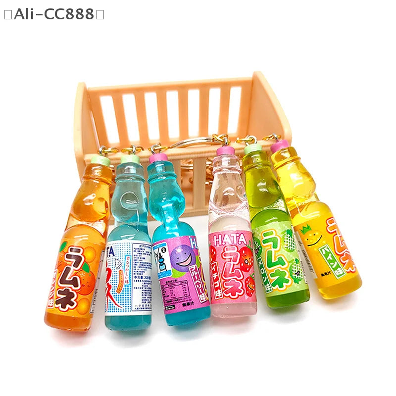 Ramune Soda Keychain Kawaii Japanese Drink Charm