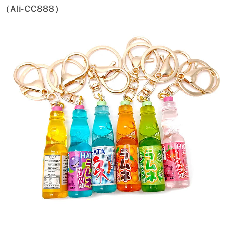Ramune Soda Keychain Kawaii Japanese Drink Charm