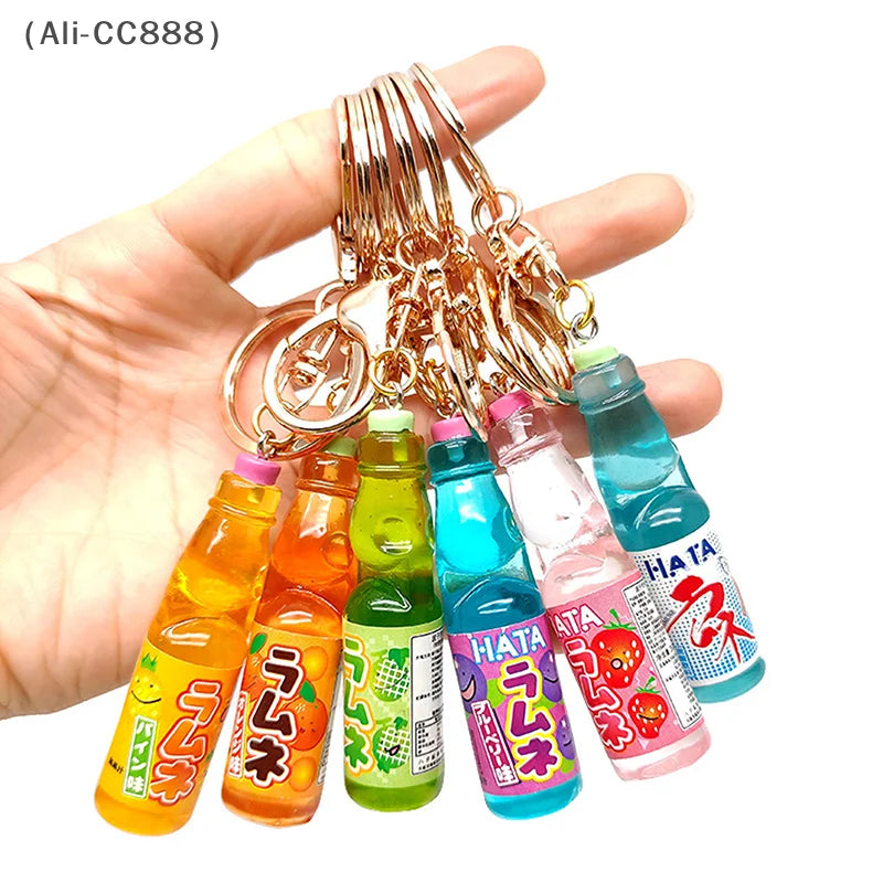 Ramune Soda Keychain Kawaii Japanese Drink Charm