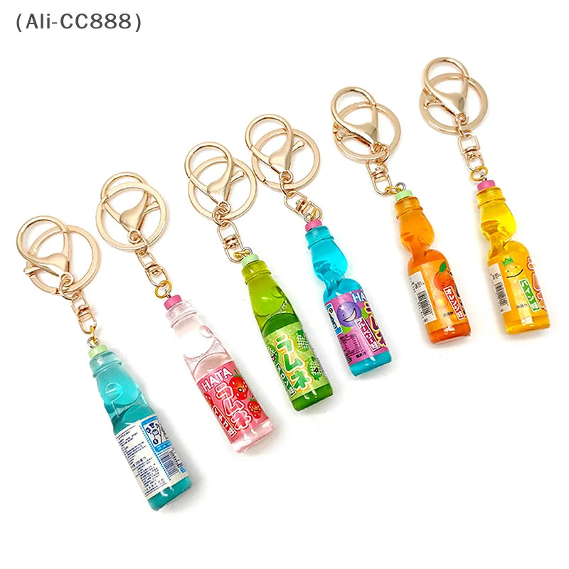 Ramune Soda Keychain Kawaii Japanese Drink Charm
