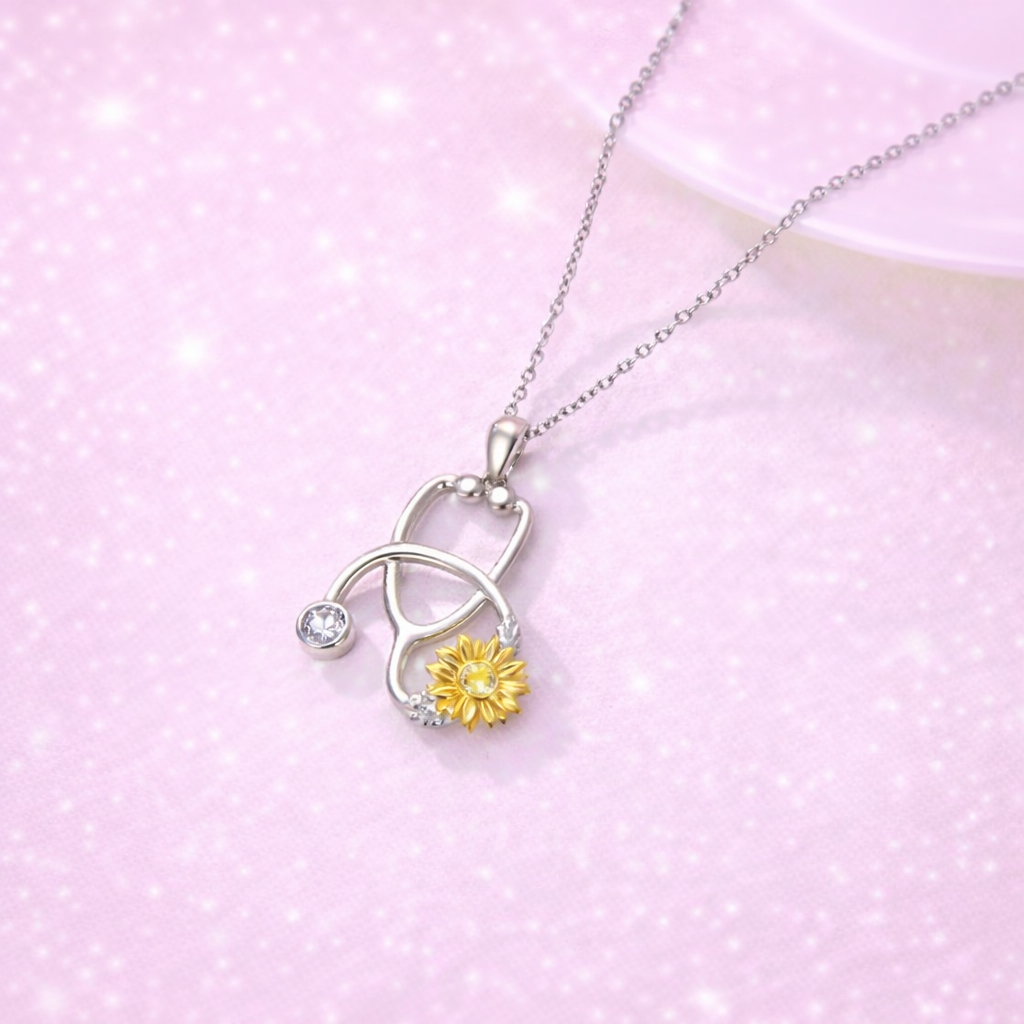 Stethoscope Pendant - 925 Silver Medical Graduation